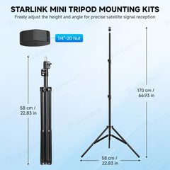 Versatile Tripod Stand with Threaded Adapter for Starlink Mini - Easy Height Adjustment and Secure Mounting - Evooor