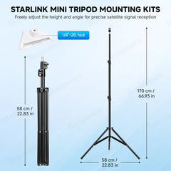 Universal Tripod Stand Holder with 1/4" Screw Mount for Starlink Mini Satellite Terminal - Evooor