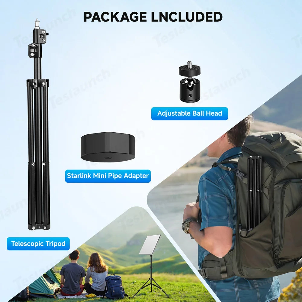 Versatile Tripod Stand with Threaded Adapter for Starlink Mini - Easy Height Adjustment and Secure Mounting - Evooor