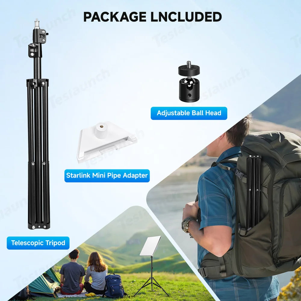 Universal Tripod Stand Holder with 1/4" Screw Mount for Starlink Mini Satellite Terminal - Evooor
