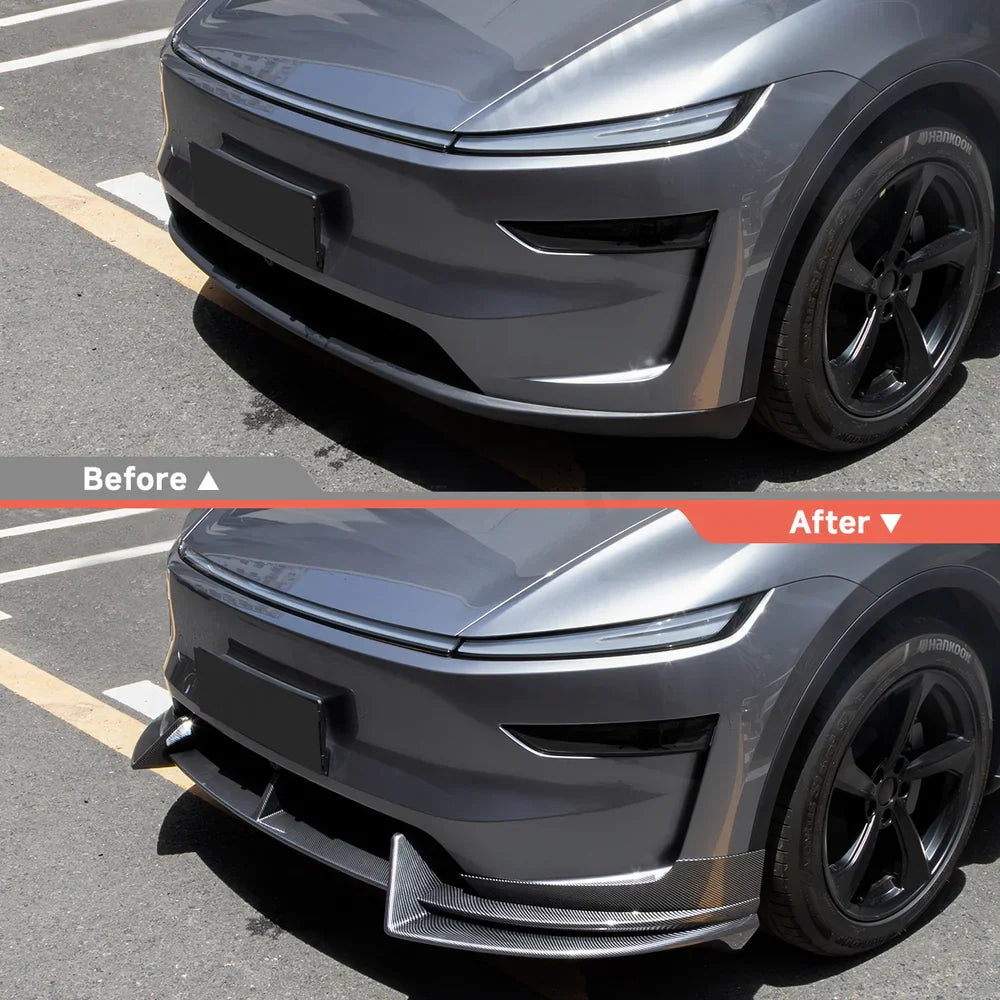 Front Bumper Spoiler Lip Guard for Tesla Model Y - Sporty Design for Enhanced Style and Protection - Evooor