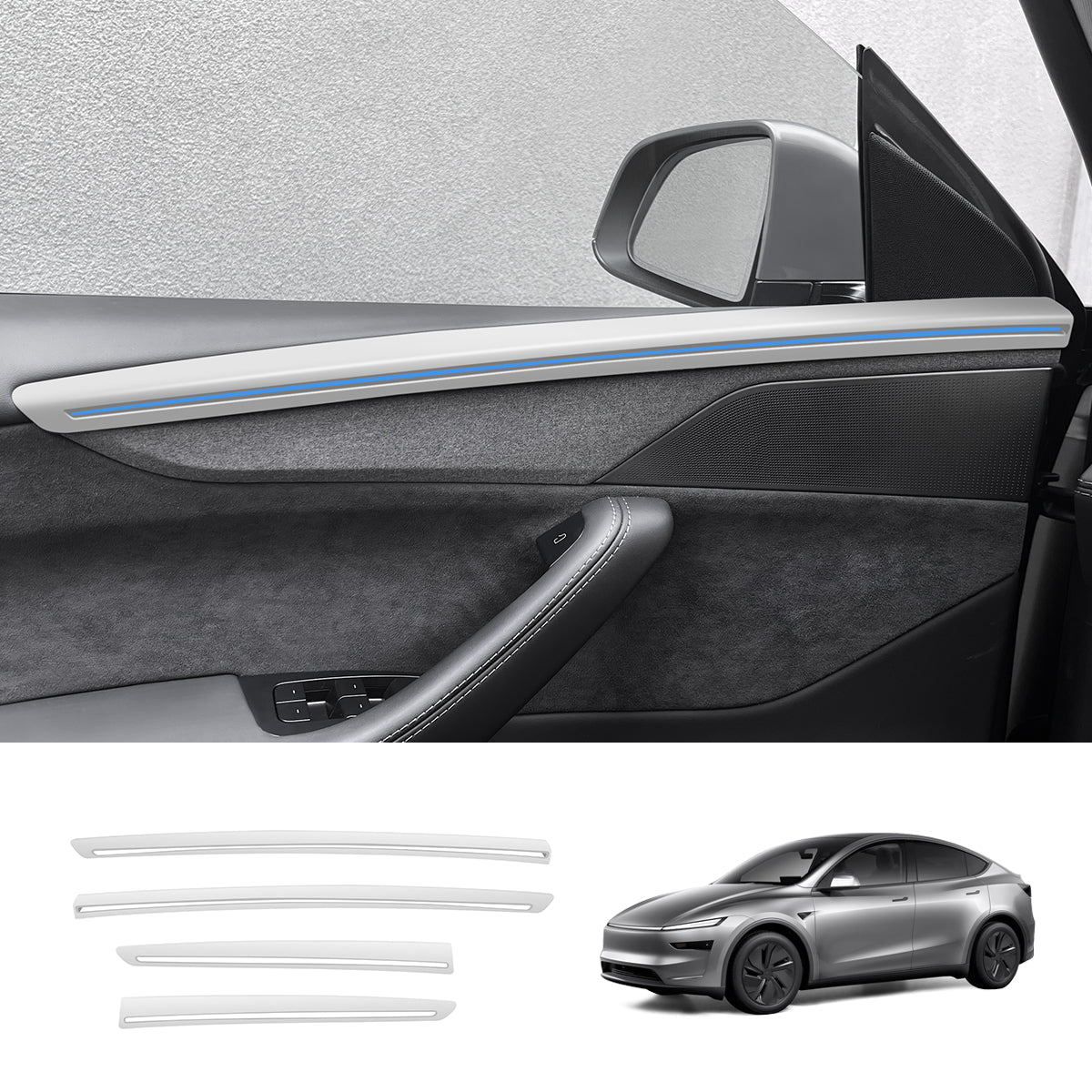 Luxury Juniper 2025+ Tesla Model Y Interior Door Panel Trim Cover Set - 4 Pieces, ABS Material - Evooor