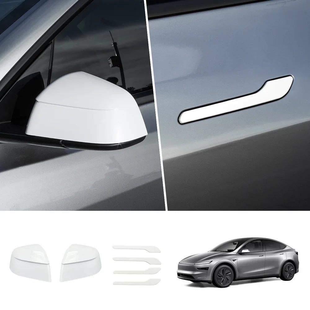 ABS Side Mirror Covers & Door Handle Covers for Tesla Model Y Juniper 2025+ / Model 3 Highland 2024+