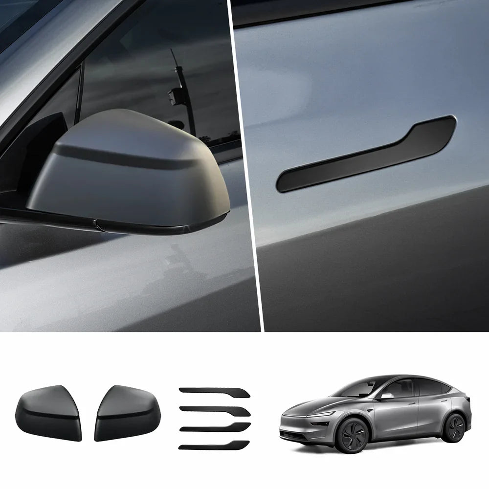 ABS Side Mirror Covers & Door Handle Covers for Tesla Model Y Juniper 2025+ / Model 3 Highland 2024+