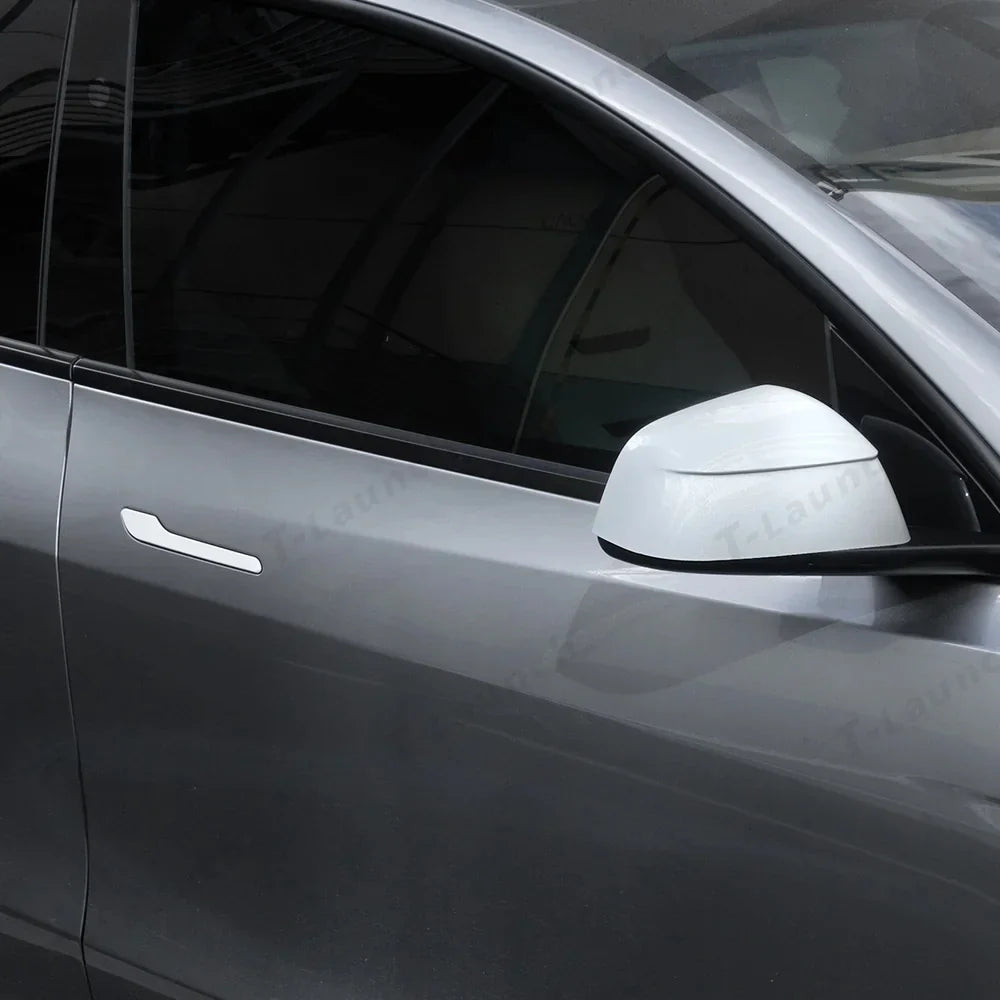 ABS Side Mirror Covers & Door Handle Covers for Tesla Model Y Juniper 2025+ / Model 3 Highland 2024+