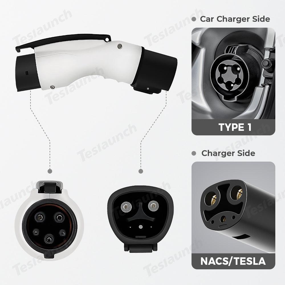 Electric Vehicle Charger Adapter for Tesla Model S/X/3/Y, 40Amp 250V AC, Level 1-2 Charging, IP44 Weatherproof Rated - Evooor