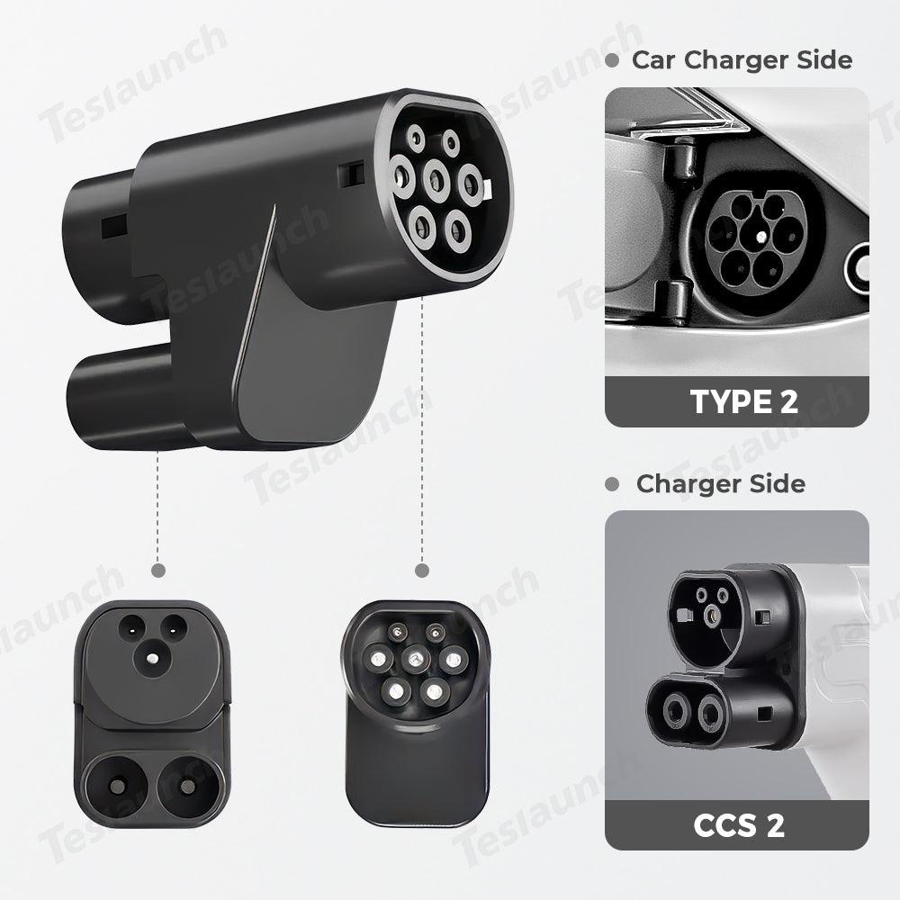 Type 2 EV Charging Adapter for European Tesla Model S/X - CCS2 Compatible (Exclusive for Tesla Vehicles) - Evooor