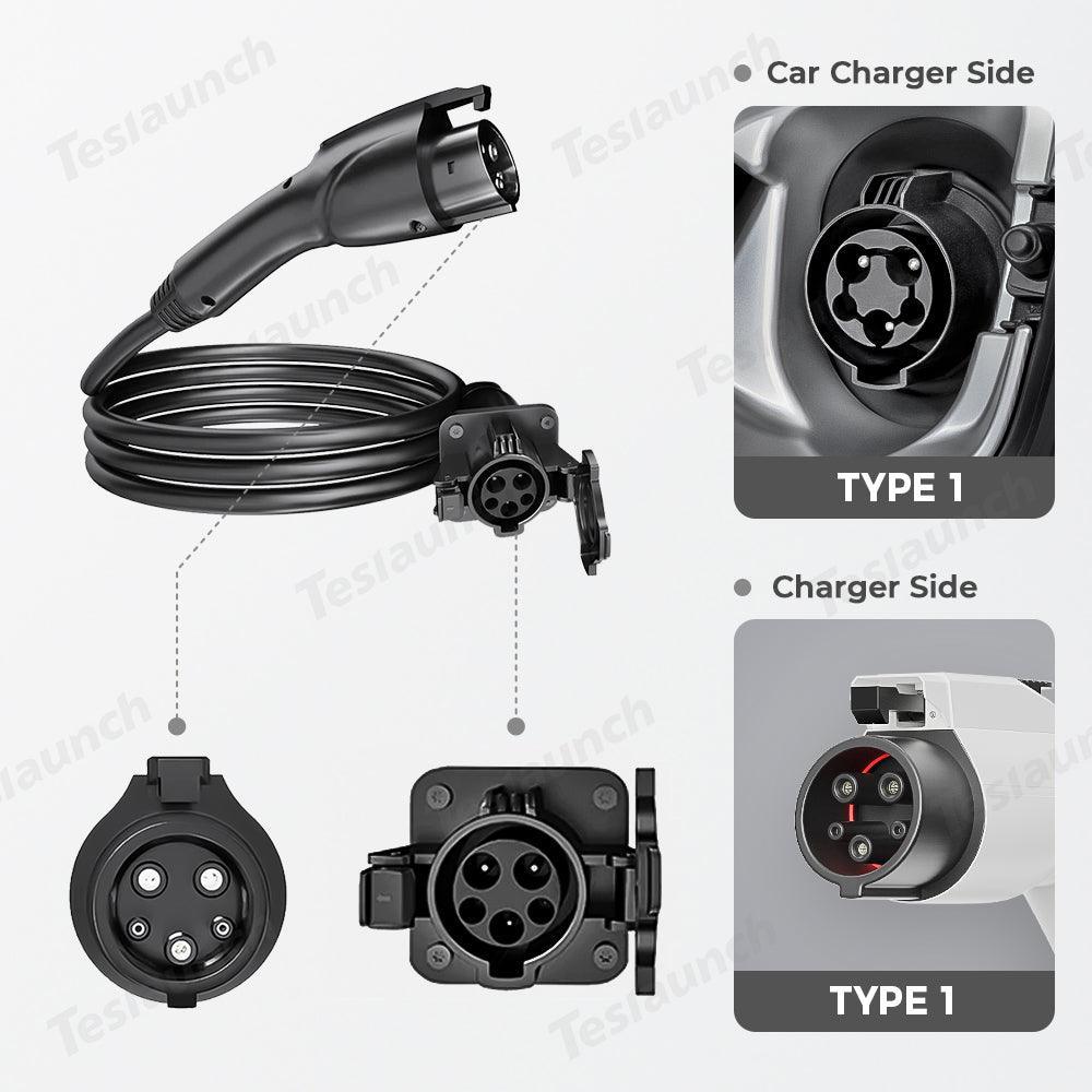 SAE J1772 Type 1 EV Charger Extension Cord - Universal Compatibility for Electric Vehicle Charging - Evooor