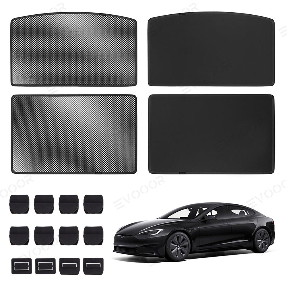 Tesla Model S Upgrade Built-in Reflective Sunroof Sunshade - Lightweight Reflective Silver Coated Sun Visor - Evooor