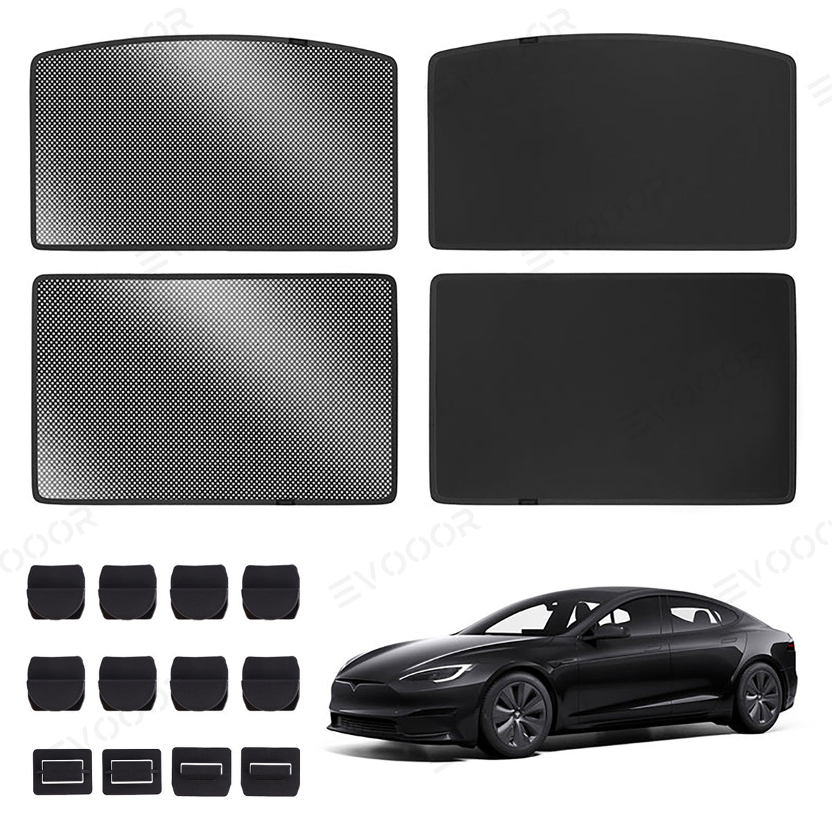 Tesla Model S Upgrade Built-in Reflective Sunroof Sunshade - Lightweight Reflective Silver Coated Sun Visor