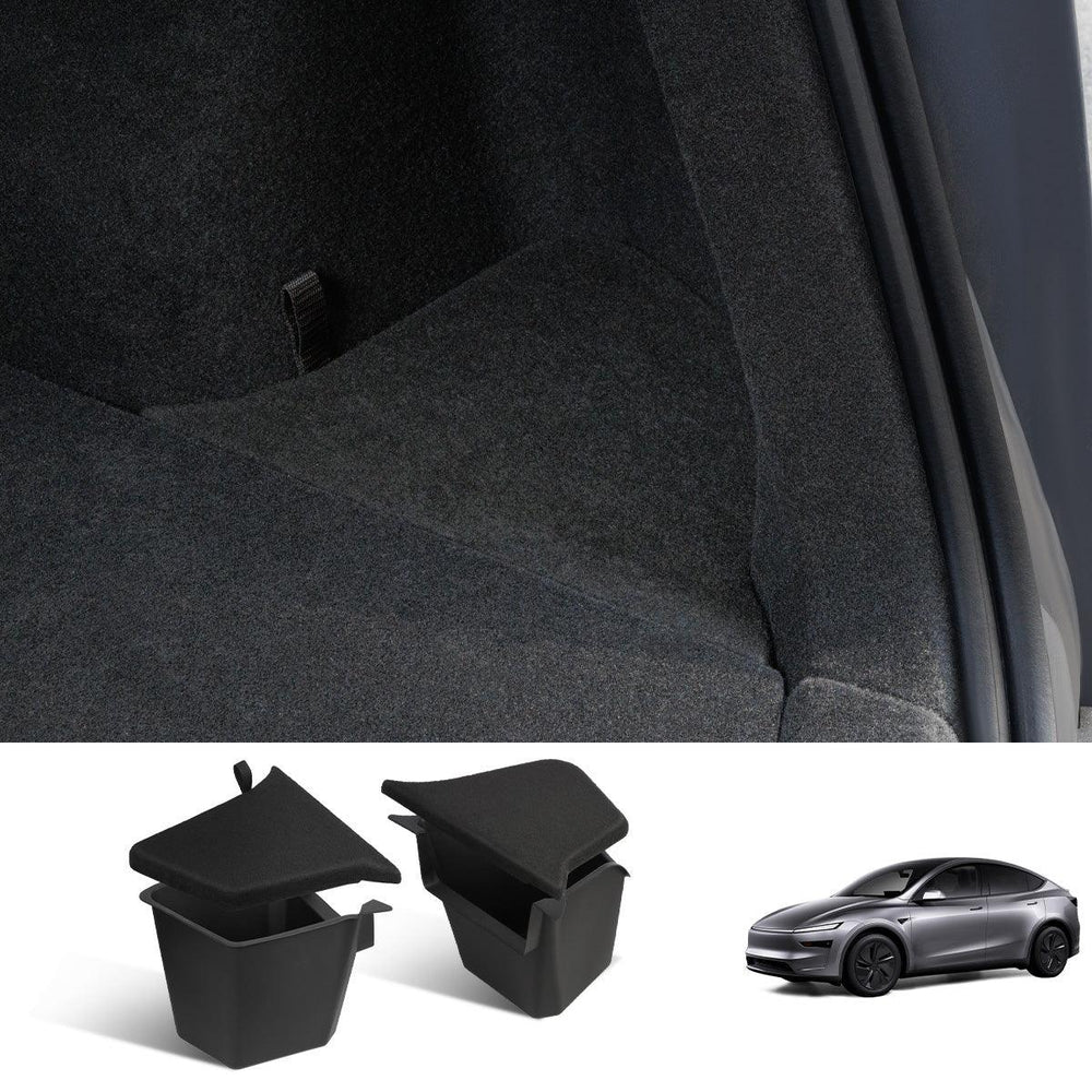 TPE Rear Trunk Side Storage Box for Tesla Model Y Juniper 2025+ (2 Pcs) - Evooor