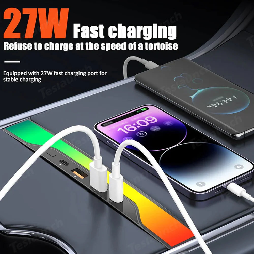 Smart LED Light Strip with Voice Control for Tesla Model 3/Y - Compatible with 2020-2024 models - Evooor