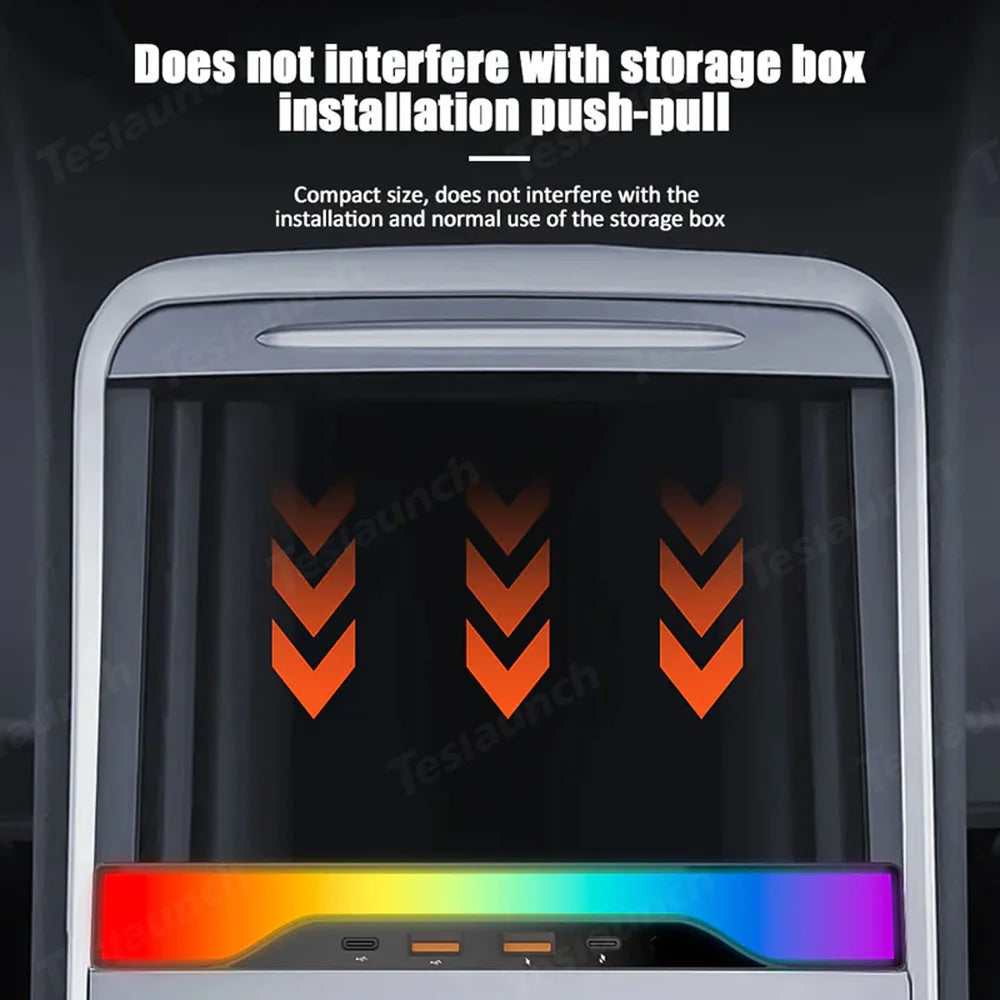 Smart LED Light Strip with Voice Control for Tesla Model 3/Y - Compatible with 2020-2024 models - Evooor