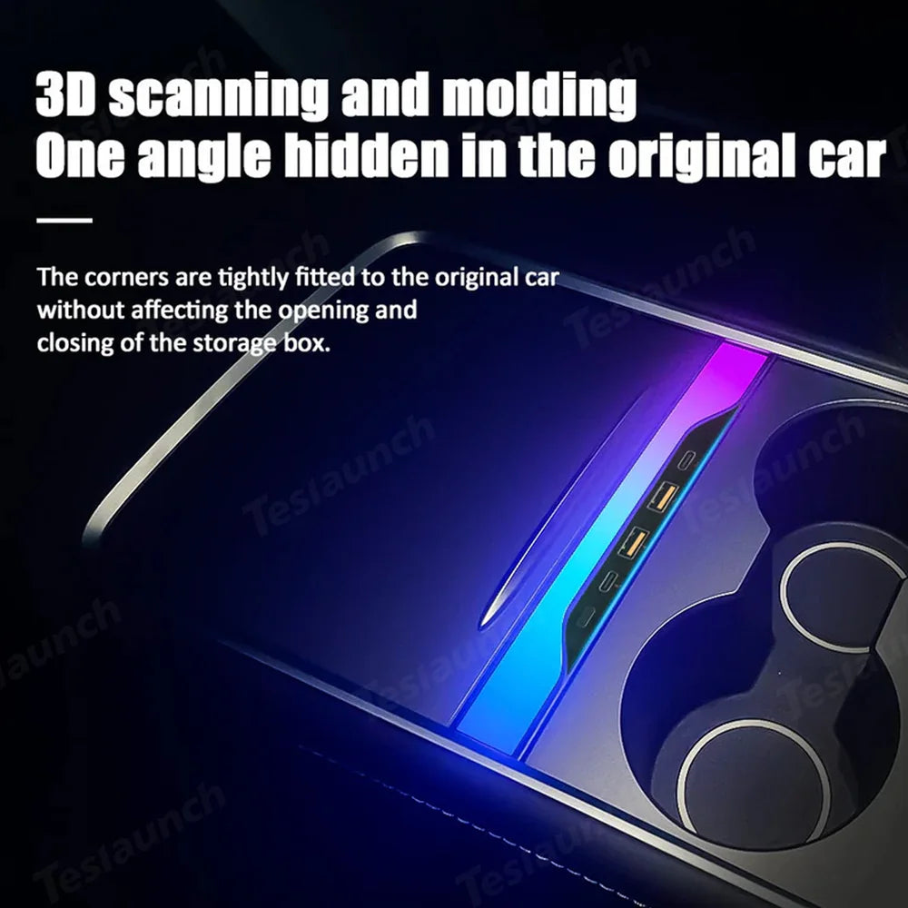 Smart LED Light Strip with Voice Control for Tesla Model 3/Y - Compatible with 2020-2024 models - Evooor