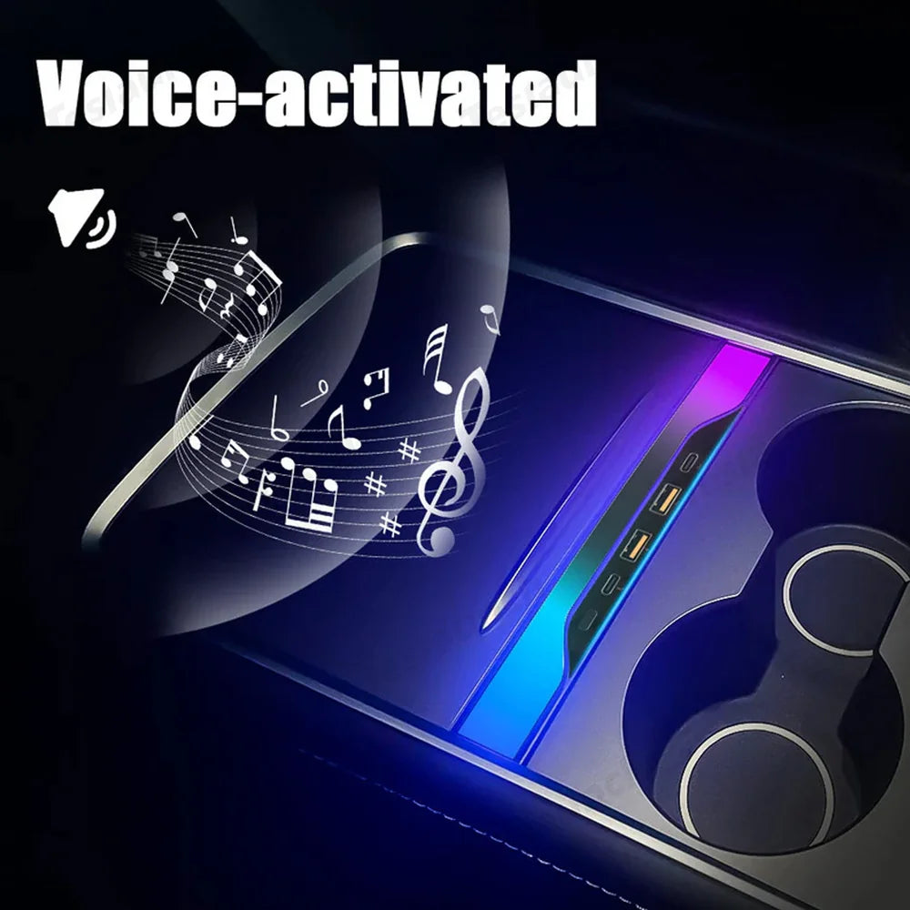 Smart LED Light Strip with Voice Control for Tesla Model 3/Y - Compatible with 2020-2024 models - Evooor