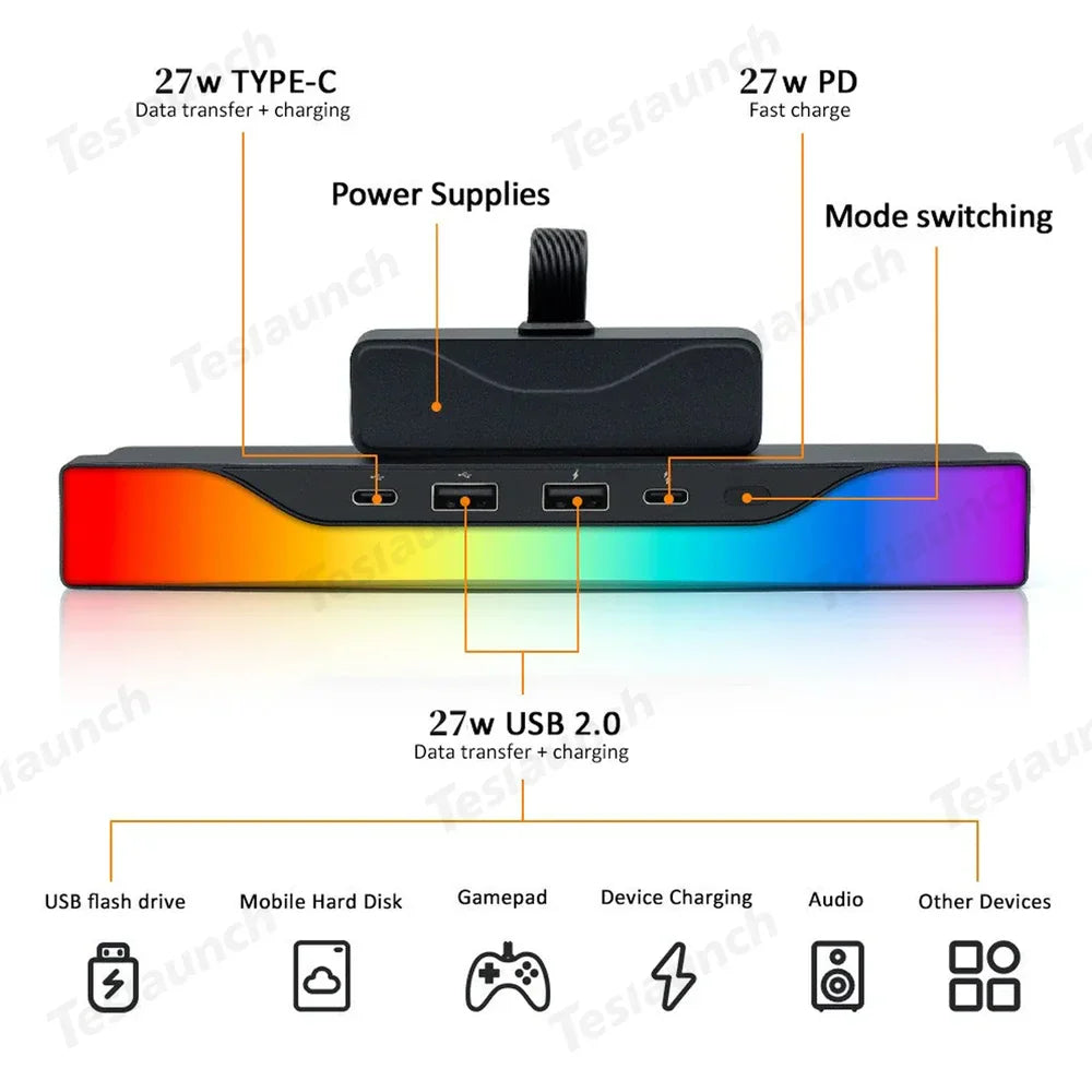 Smart LED Light Strip with Voice Control for Tesla Model 3/Y - Compatible with 2020-2024 models - Evooor