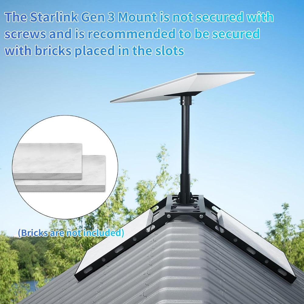 Adjustable Roof Ridge Mount Kit for Starlink Gen 3 Satellite Dish - Evooor