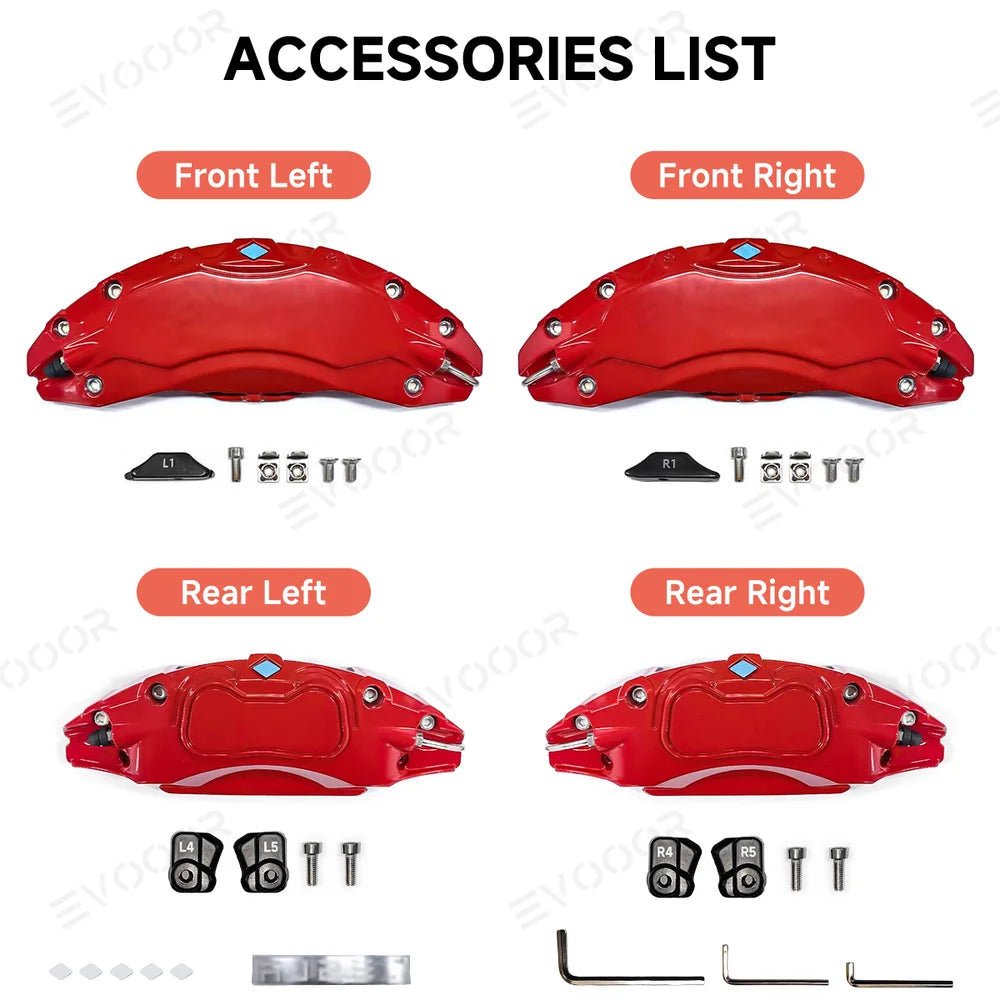 Model 3/Y Yellow Tesla Brake Caliper Covers (4Pcs) For Tesla 2017-2023