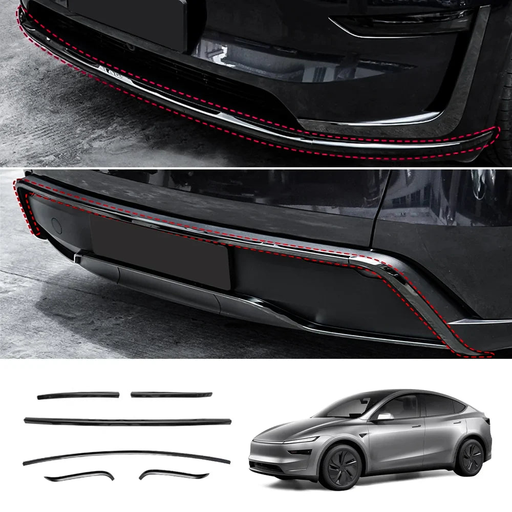 Tesla Model Y Juniper 2025+ Stainless Steel Bumper Guard Set - Front and Rear Protection Trim Kit - Evooor