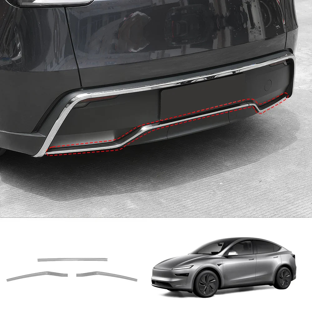 Tesla Model Y Juniper 2025+ Stainless Steel Bumper Guard Set - Front and Rear Protection Trim Kit - Evooor
