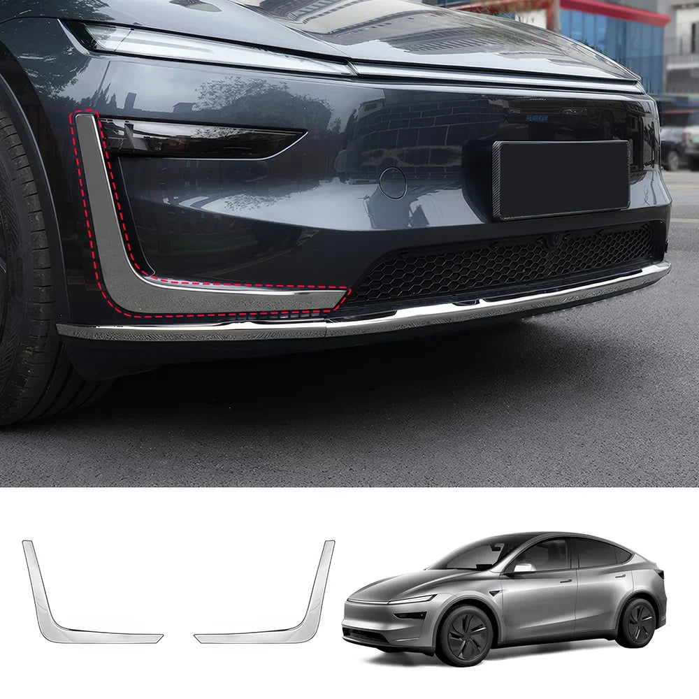 Tesla Model Y Juniper 2025+ Stainless Steel Bumper Guard Set - Front and Rear Protection Trim Kit - Evooor