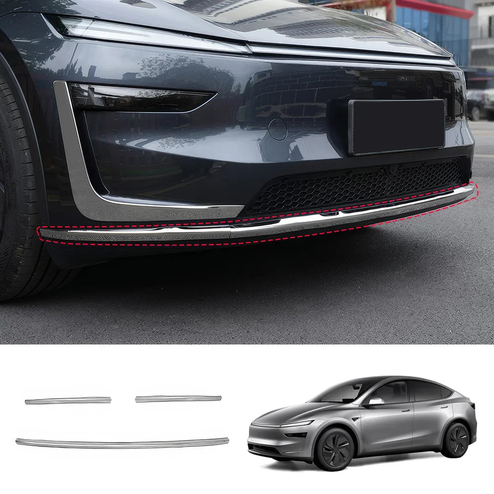 Tesla Model Y Juniper 2025+ Stainless Steel Bumper Guard Set - Front and Rear Protection Trim Kit - Evooor
