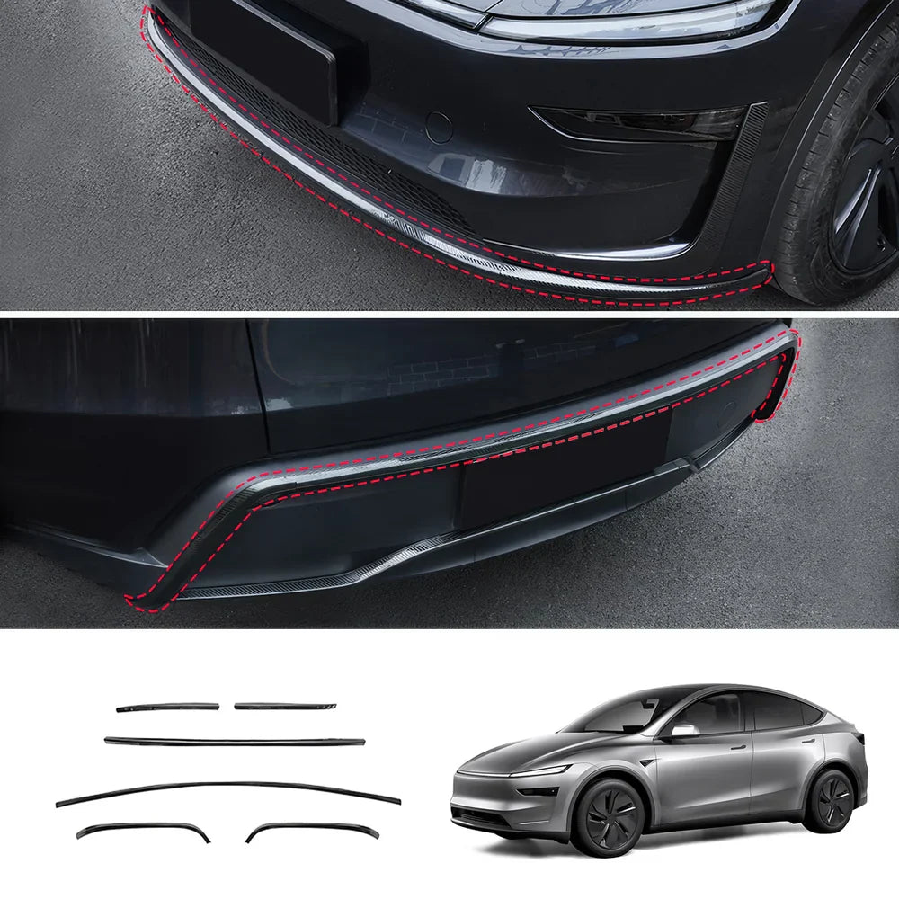 Tesla Model Y Juniper 2025+ Stainless Steel Bumper Guard Set - Front and Rear Protection Trim Kit - Evooor