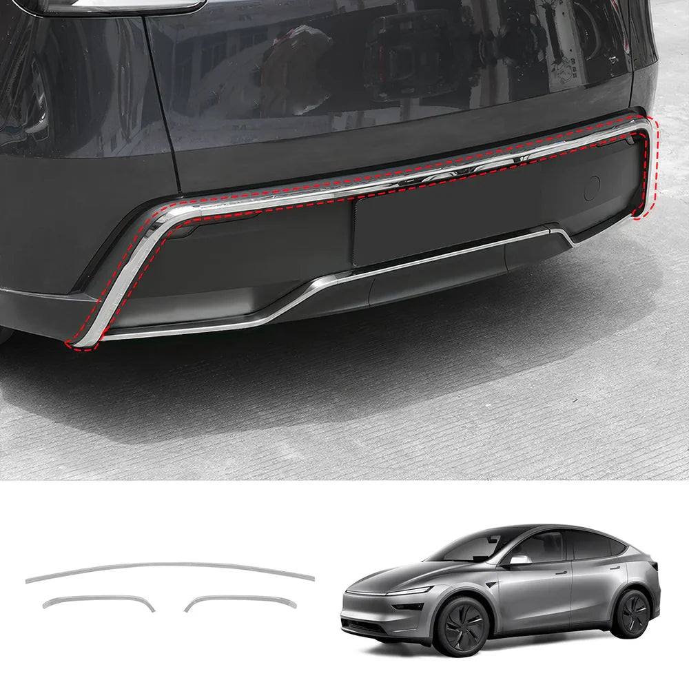 Tesla Model Y Juniper 2025+ Stainless Steel Bumper Guard Set - Front and Rear Protection Trim Kit - Evooor