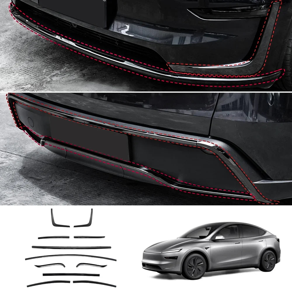 Tesla Model Y Juniper 2025+ Stainless Steel Bumper Guard Set - Front and Rear Protection Trim Kit - Evooor