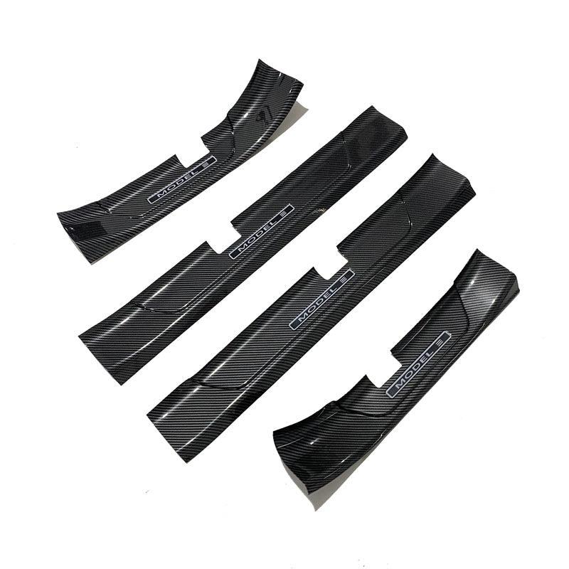 Tesla Model 3 Stainless Steel Door Entry Guard Kick Plate Protector Kit - Evooor