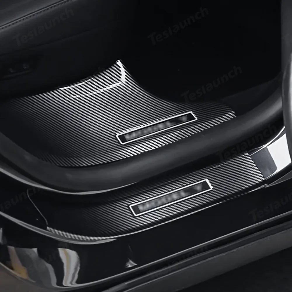 Tesla Model Y Juniper 2025+ 8-Piece Carbon Fiber Door Sill Guard Kit for Enhanced Protection - Evooor