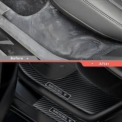 Tesla Model Y Juniper 2025+ 8-Piece Carbon Fiber Door Sill Guard Kit for Enhanced Protection - Evooor