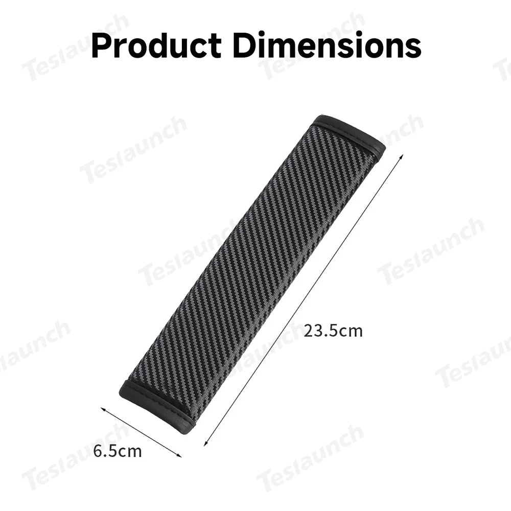Premium Carbon Fiber Design Car Seat Belt Shoulder Pad - Universally Compatible with Every Vehicle - Evooor