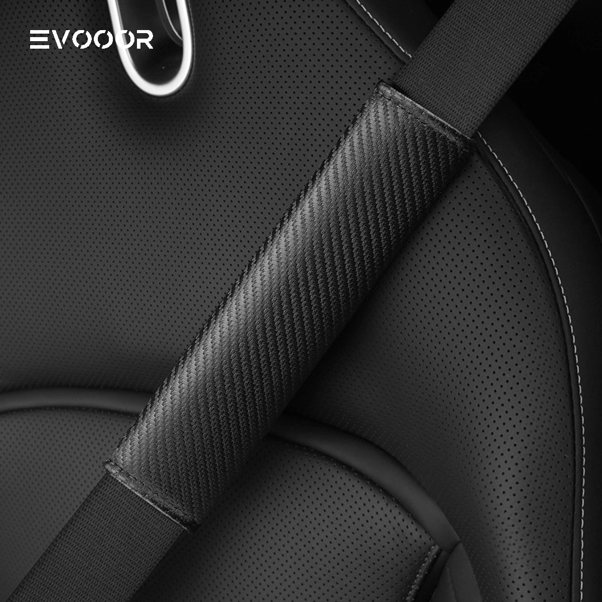 Premium Carbon Fiber Design Car Seat Belt Shoulder Pad - Universally Compatible with Every Vehicle