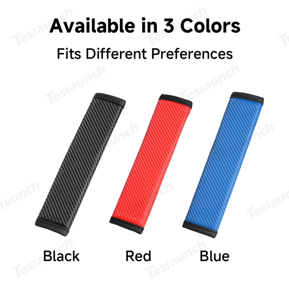 Premium Carbon Fiber Design Car Seat Belt Shoulder Pad - Universally Compatible with Every Vehicle - Evooor