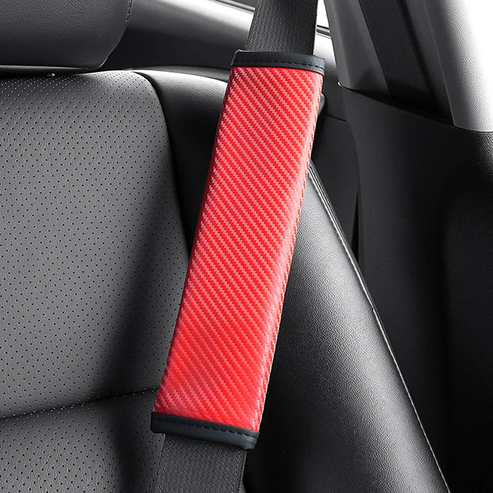 Premium Carbon Fiber Design Car Seat Belt Shoulder Pad - Universally Compatible with Every Vehicle - Evooor