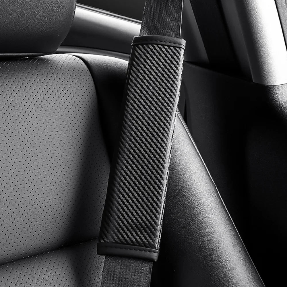 Premium Carbon Fiber Design Car Seat Belt Shoulder Pad - Universally Compatible with Every Vehicle - Evooor
