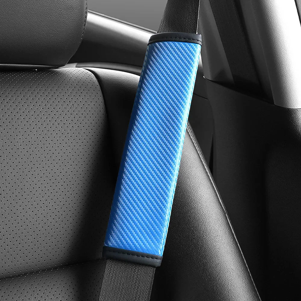 Premium Carbon Fiber Design Car Seat Belt Shoulder Pad - Universally Compatible with Every Vehicle - Evooor