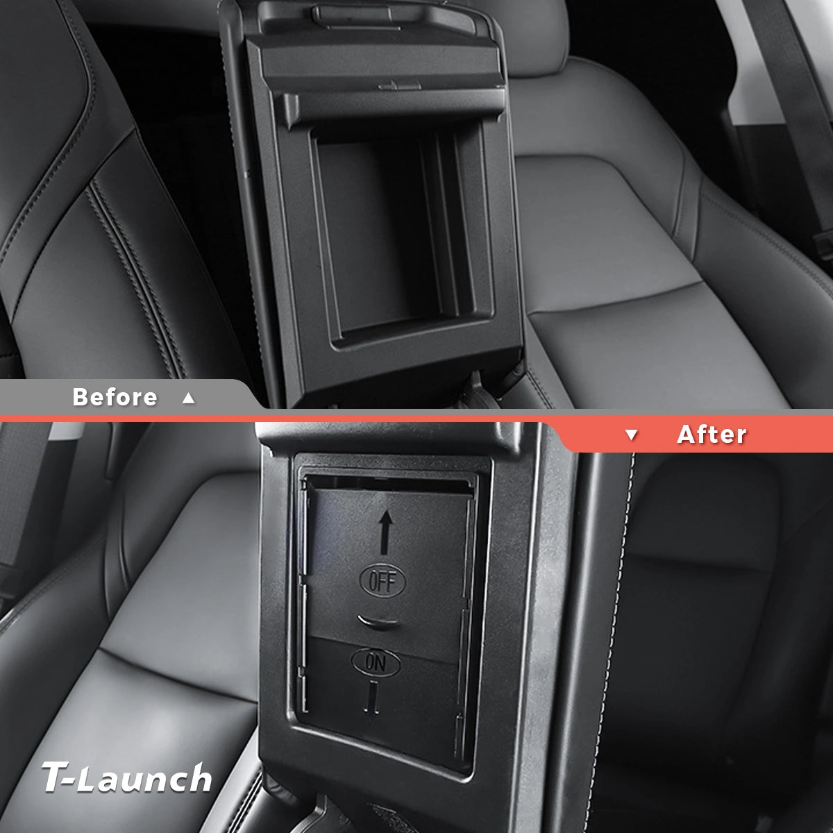Boîte de rangement cachée pour accoudoir de voiture Modèle 3/Y pour Tesla (2017-2023)