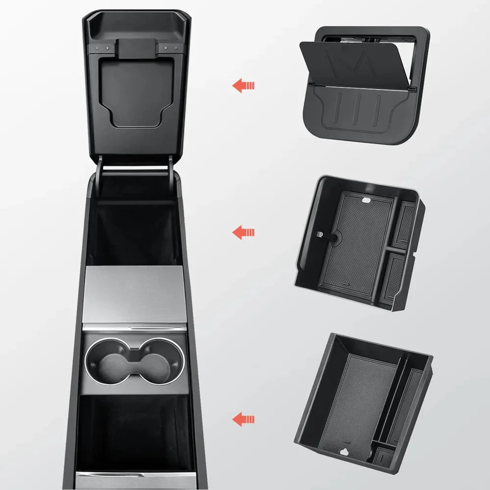 2024+ Model 3 Highland Center Console Organizer and Armrest Box for Tesla