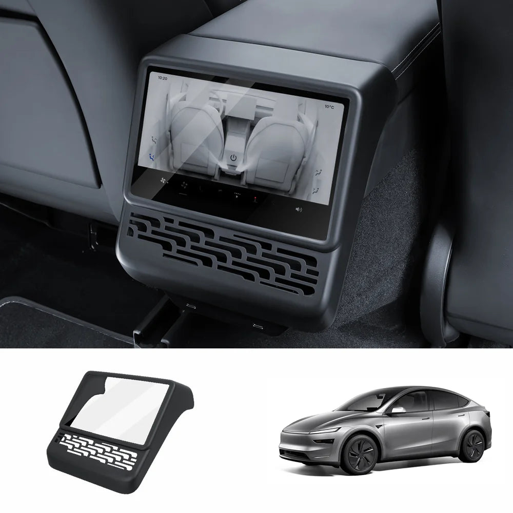 All-in-One Central Screen Tempered Glass & Frame Cover for Tesla Model Y Juniper 2025+