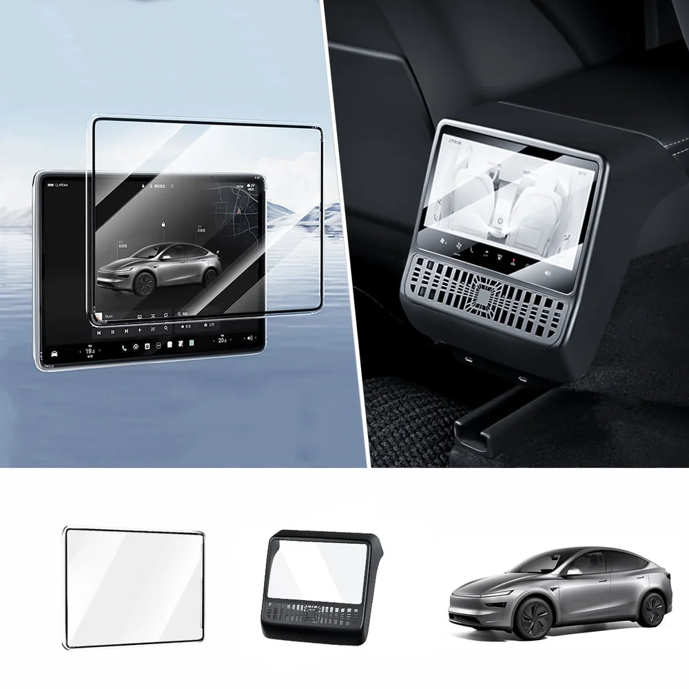 Schermo centrale tutto in uno in vetro temperato e cornice di copertura per Tesla Model Y Juniper 2025+