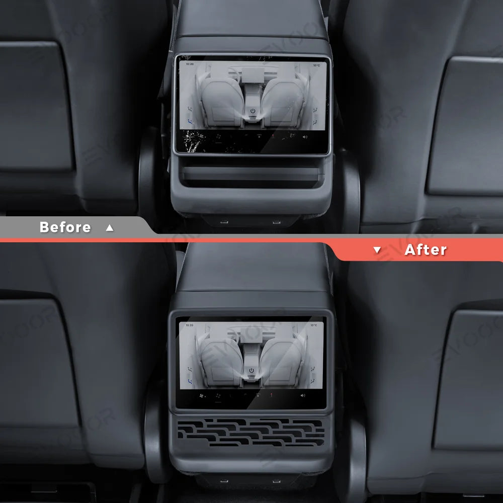 All-in-One Central Screen Tempered Glass & Frame Cover for Tesla Model Y Juniper 2025+