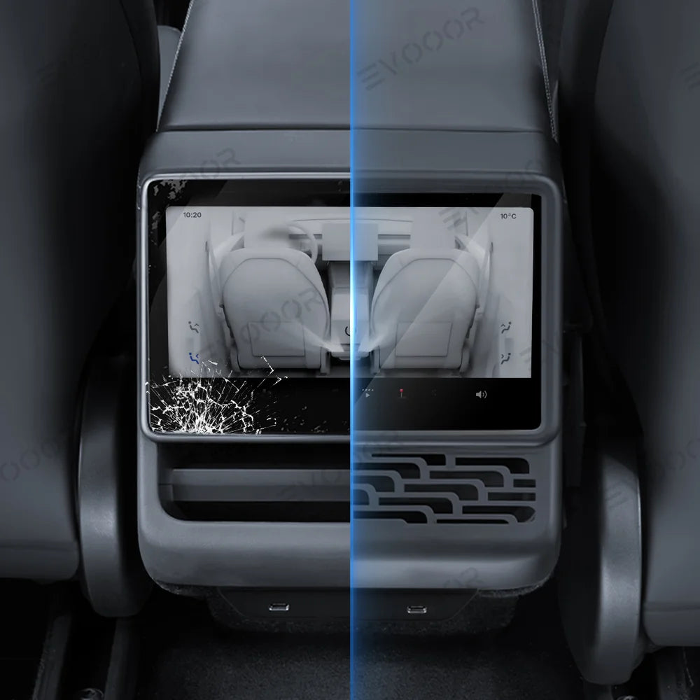 All-in-One Central Screen Tempered Glass & Frame Cover for Tesla Model Y Juniper 2025+