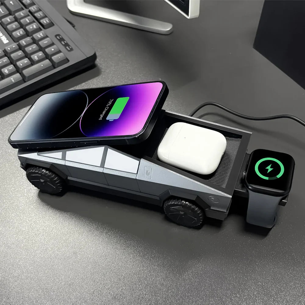 3-in-1 Car Wireless Charger with Phone Stand - Convenient and Versatile Charging Solution - Evooor