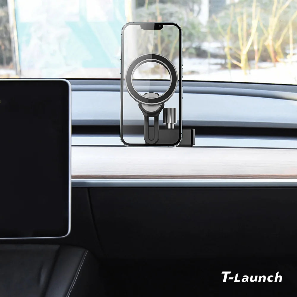 Tesla Model 3/Y Magnéitesch Handyhalterung fir den Dashboard mat Magsafe Technologie fir e sécheren Halt
