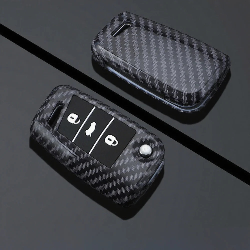 ABS Carbon Fiber Texture Car Key Case Cover For VW ID.3 2025 - Evooor