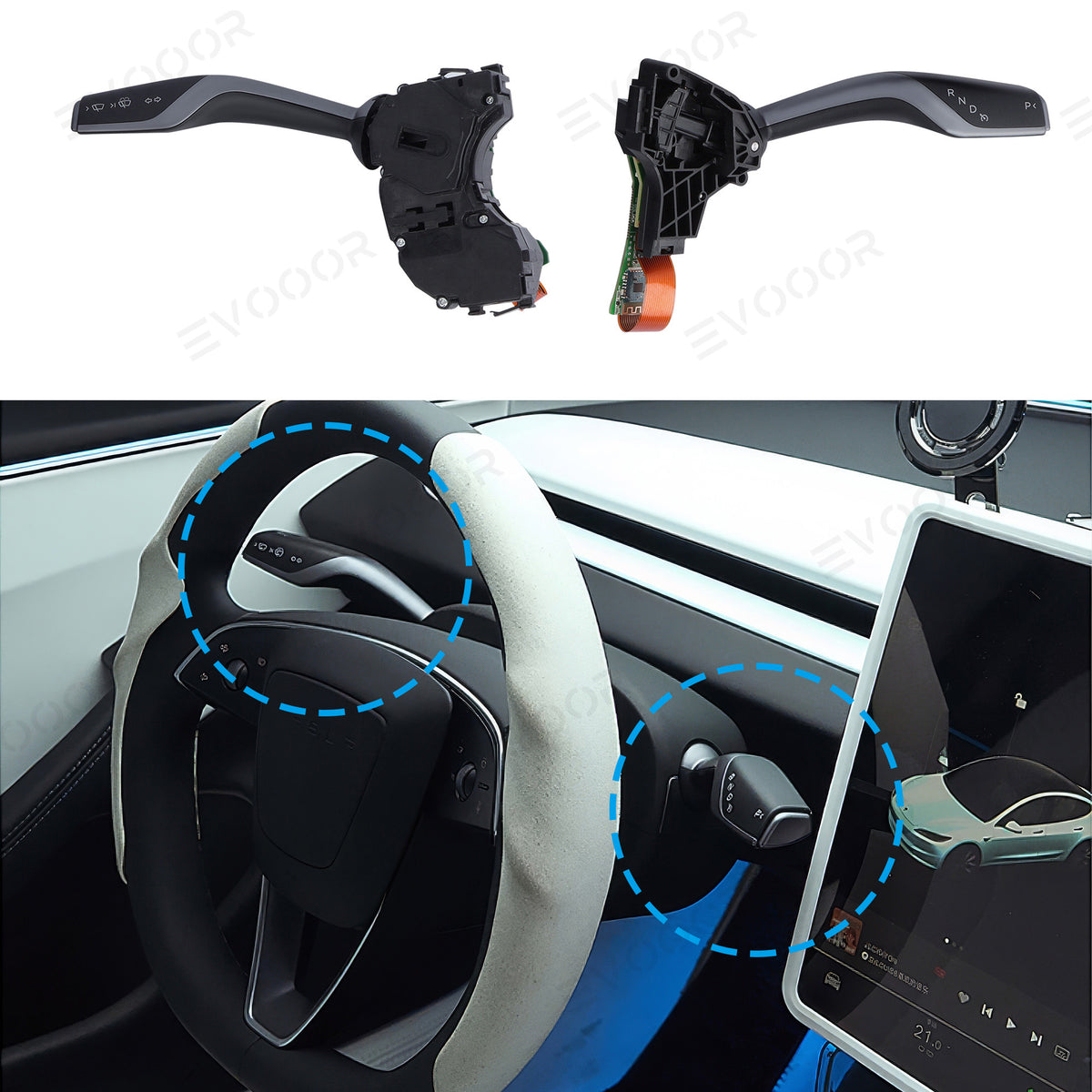 Model 3 Highland OEM Style Gear Shift Stalk Switch Turn Signal Lever Kit for Tesla