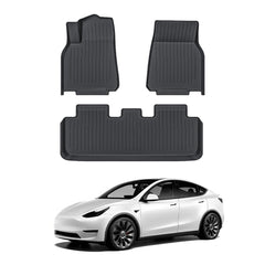 Tesla Model Y Allwetter-Fußmatten Komplettset Kofferraummatte Laderaummatte Frunk-Laderaumteppich (2020-2024)