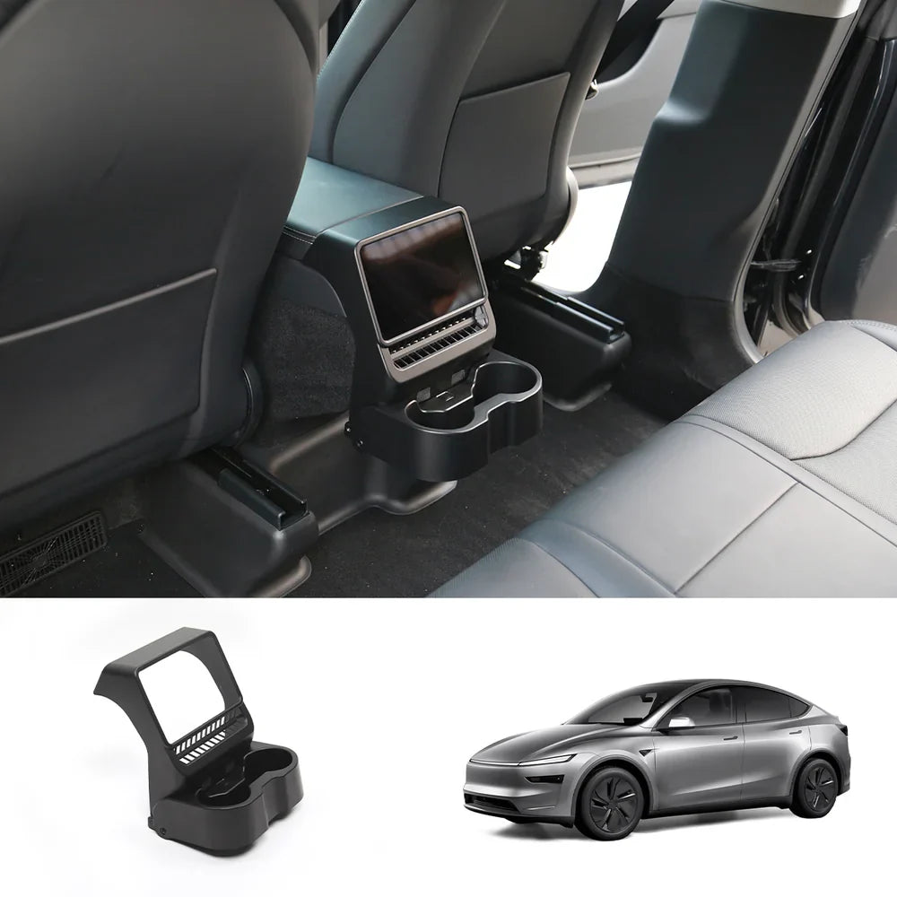 Premium Foldable Rear Console Cup Holder for Tesla Model Y & Model 3 - Innovative Design for Ultimate Car Organization - Evooor